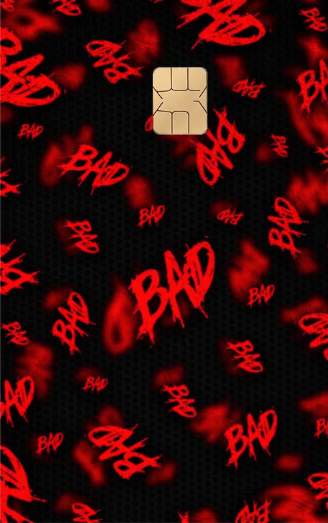 Bad card sticker on a bank card
