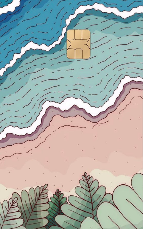 Beach & Palms card sticker on a bank card