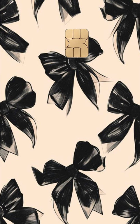 Black Ribbon card sticker on a bank card
