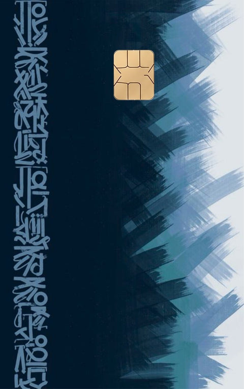 Blue Japan card sticker on a bank card