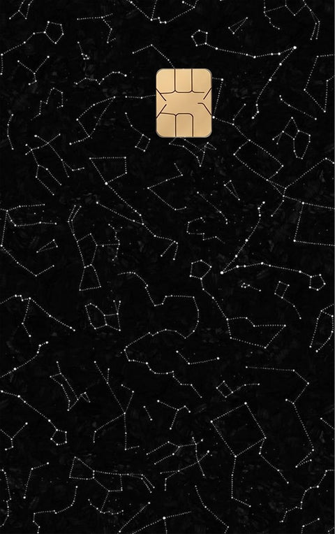 Constellation card sticker on a bank card