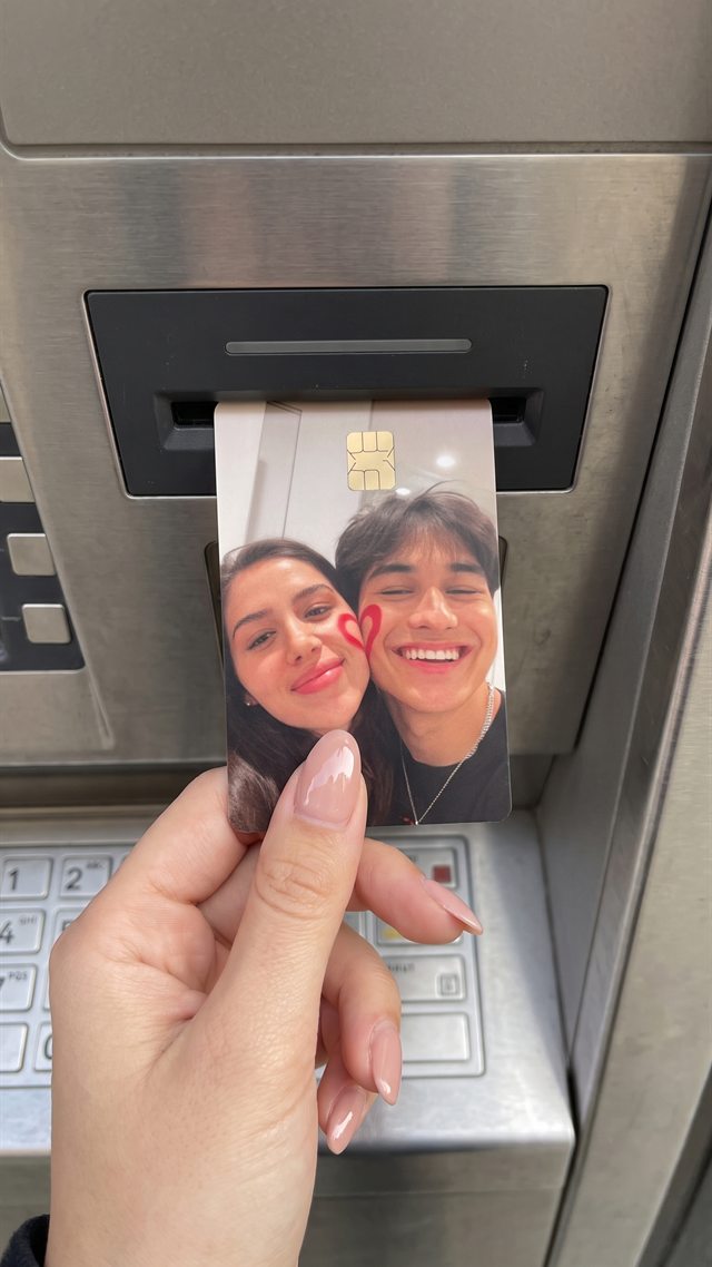 Custom card sticker at the ATM