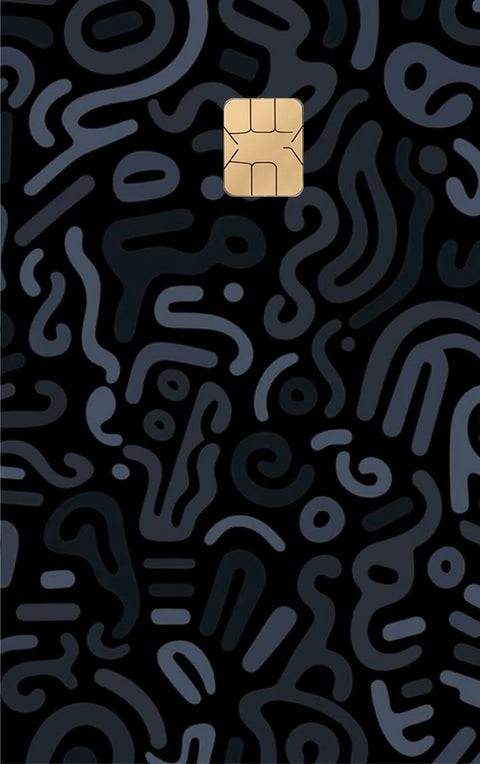 Dark Motion card sticker on a bank card