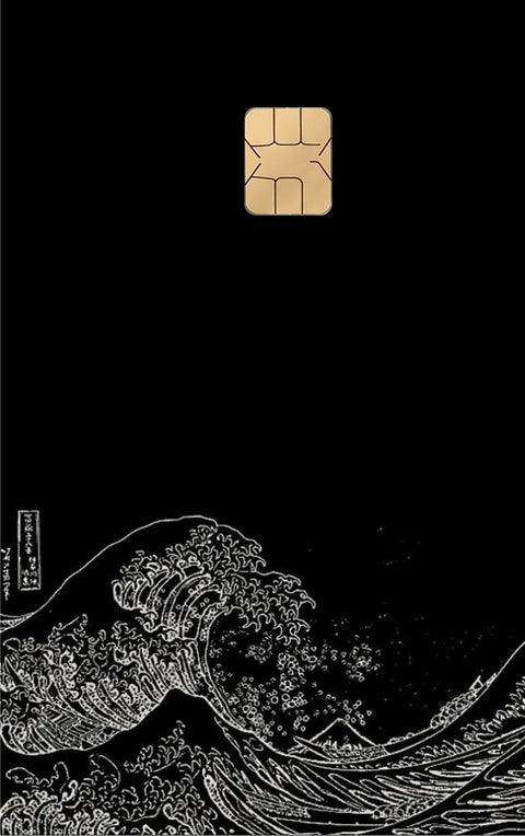 Sketch Waves card sticker on a bank card