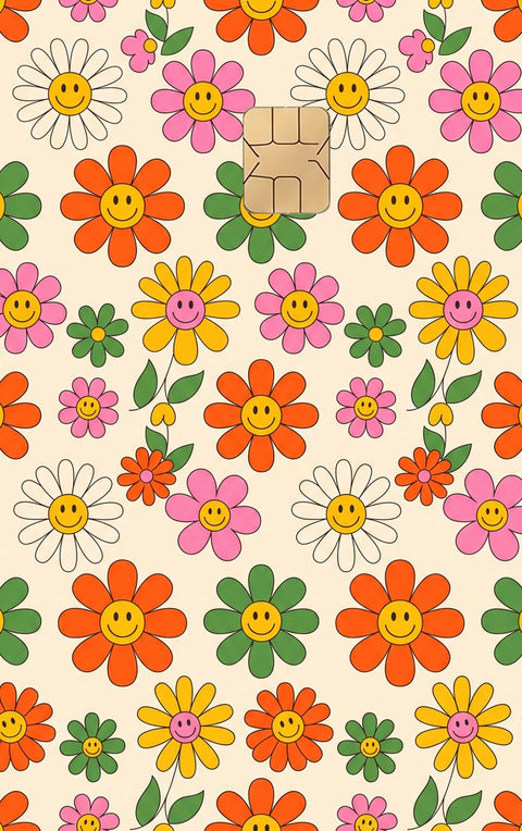Happy Flowers card sticker design