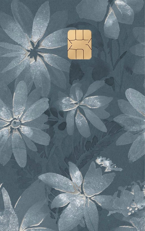 Flower Drawing card sticker on a bank card