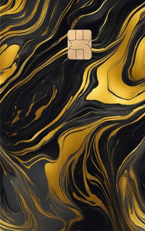 Golden Marmor card sticker on a bank card