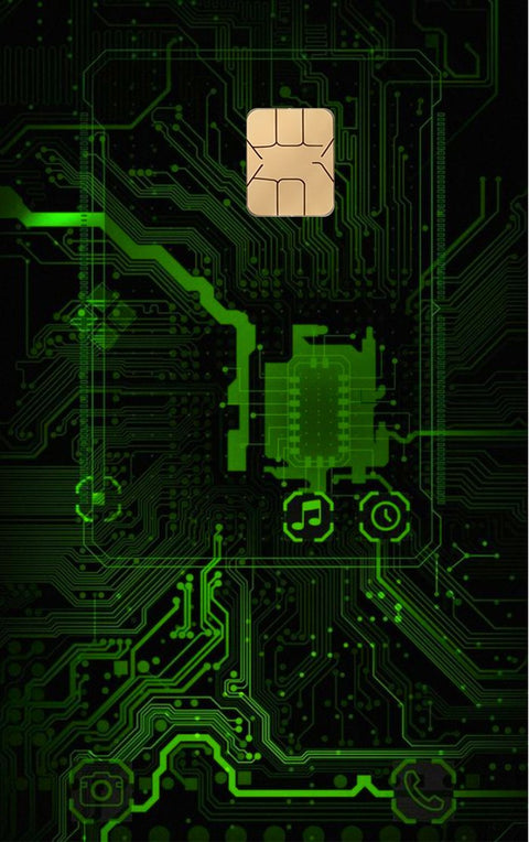Green Chip card sticker on a bank card