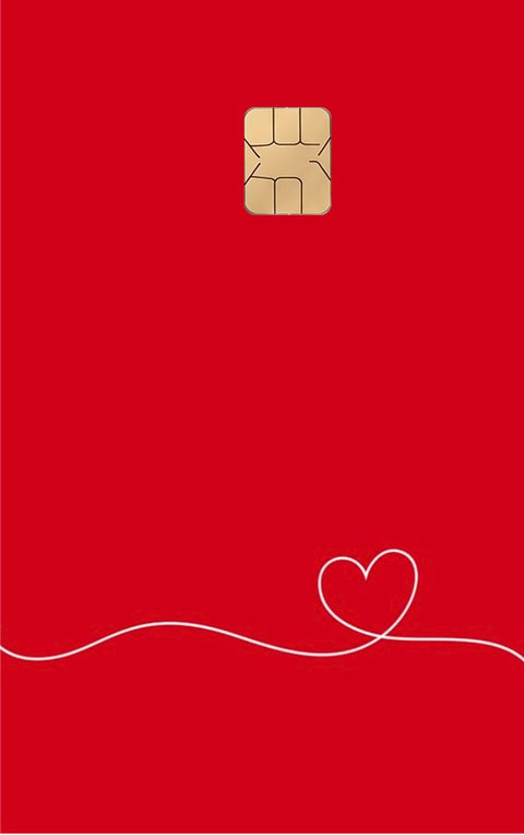 Heart card sticker on a bank card