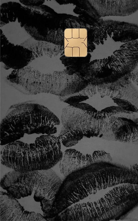 Kiss card sticker on a bank card