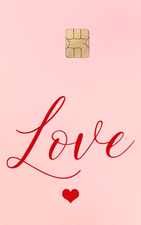 Love card sticker on a bank card