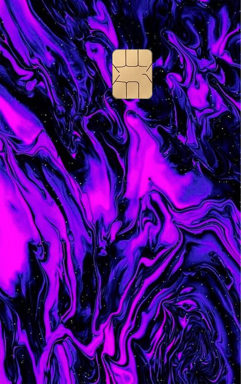 Neon Liquid card sticker on a bank card