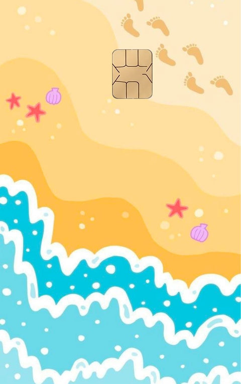 Sunny Beach card sticker on a bank card
