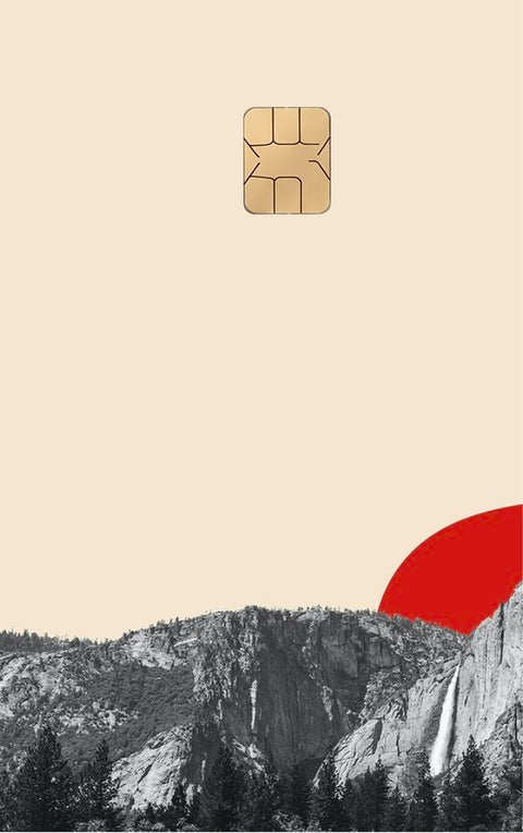 Sunny Hills card sticker on a bank card