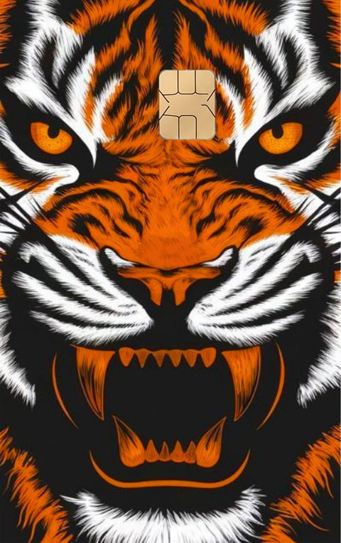 Tiger's Gaze card sticker on a bank card