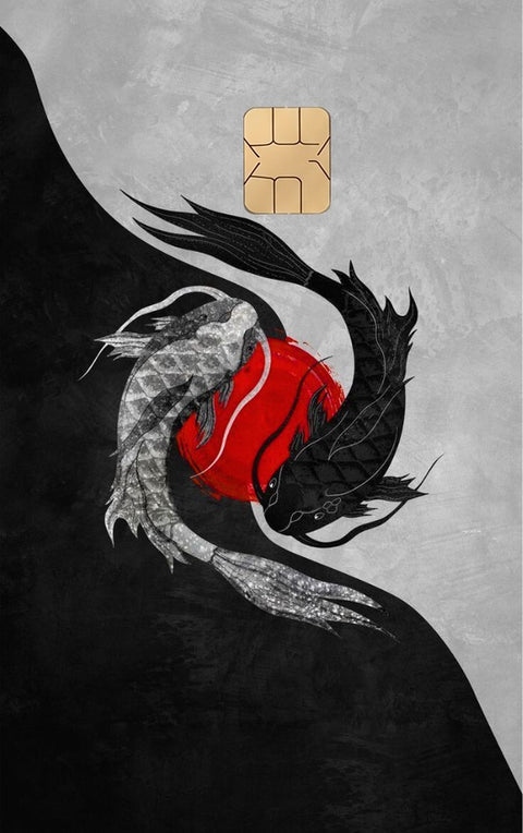 Yin-Yang card sticker on a bank card