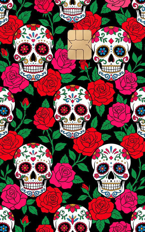 Skull Rose card sticker design